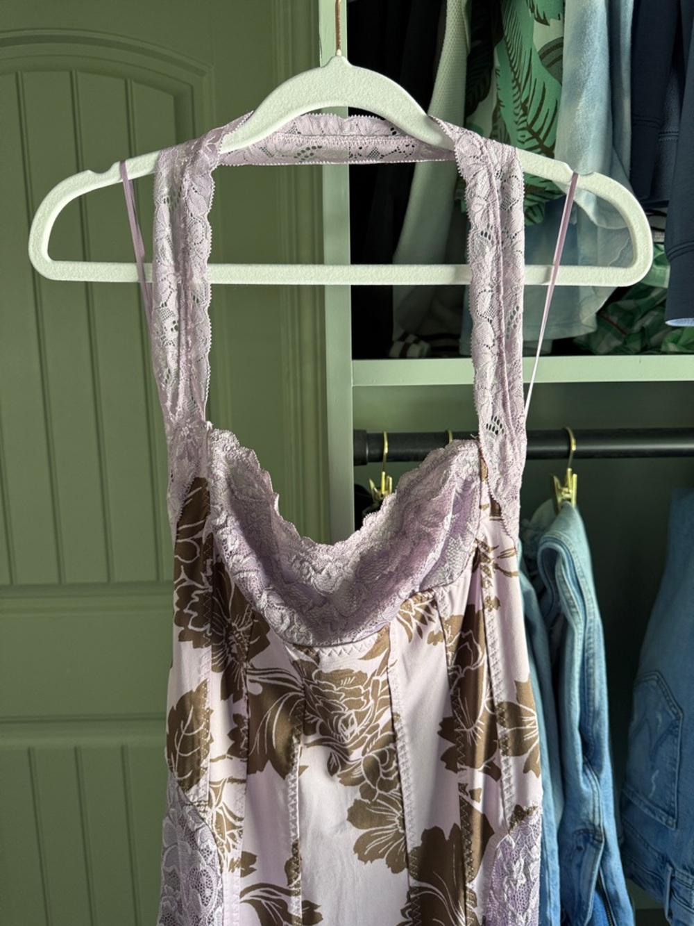 Free People Lilac Lace Floral Slip Dress - Picture 2 of 5